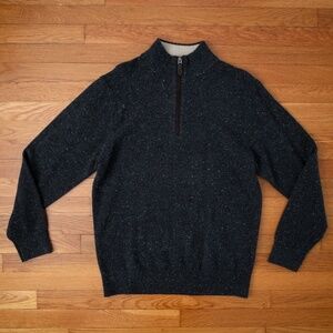 Orvis Merino Donegal 1/4 Zip Sweater Medium Charcoal BRAND NEW!